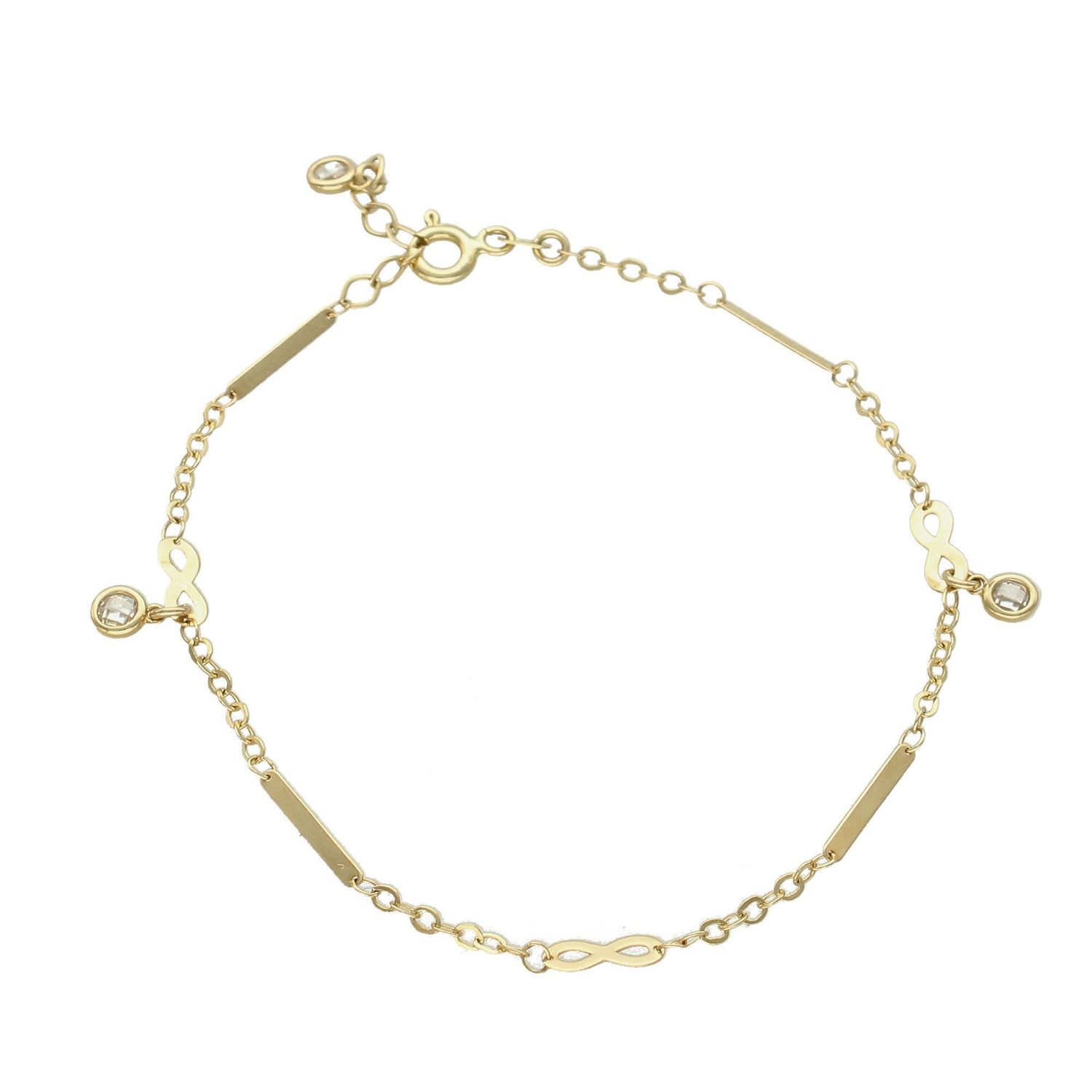 Złota bransoletka 585 celebrytka ze znakiem nieskończoności BR 6632. Bransoletka damska złota. Złota bransoletka z ze znakiem nieskończoności. Złota bransoletka celebrytka. Złota bransoletka idealna do każd (1).jpg